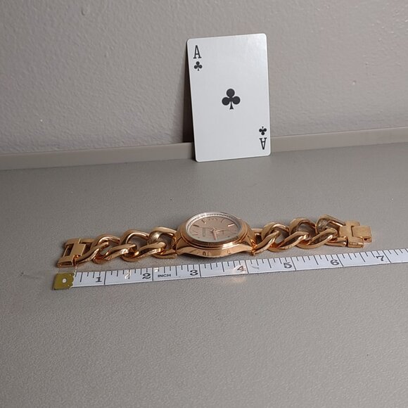 Untested Gold Tone R.J. Graziano Heavy Chain Link Watch - Picture 9 of 10